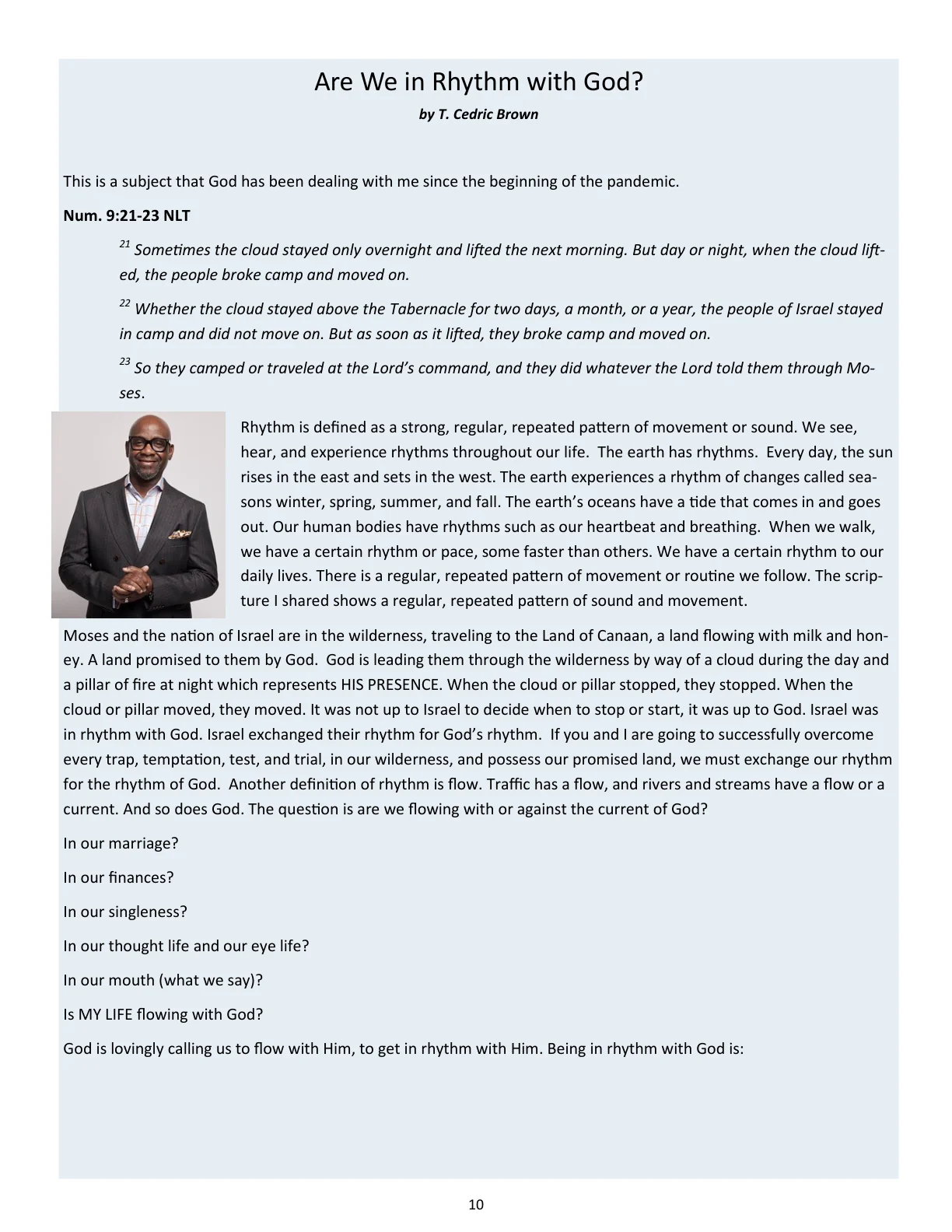 Page 10 - Are We in Rhythm with God?